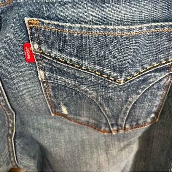 Levi’s 505s Distressed straight Leg Short Denim Jeans - Picture 7 of 9